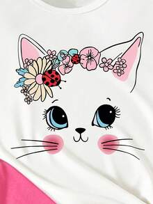 3pcs/Set Spring & Summer Infant/Toddler Girls' Casual Fashion Creative Personality Fresh Minimalist Cute Leopard Cat Animal Print Graphic T-Shirt & Bike Shorts Outfits, Comfortable Daily Wear, Suitable For Spring, Summer, Autumn - Multicolor - View 7
