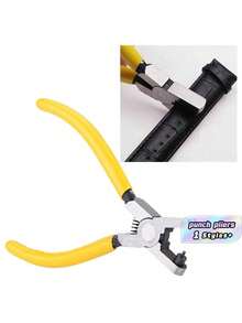 1pc Universal Handheld Belt Punch Tool For Belts, Shoelaces, Watch Straps, Men's Valentine's Day, Valentine's Day Wedding, Birthday, Pliers, Tools, Binder Clips - Yellow - View 6