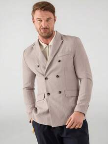 Mainfolk Men's Long Sleeve Double-Breasted Suit Jacket - Multicolor - View 3