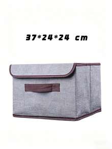 1/2 Washable Linen Folding Storage Box, Foldable Storage Box, Covered Toy Sorting Basket, Laundry Basket - Grey - View 4