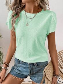 Hotletica Casual rundhalsad Basic kortärmad T-shirt för vår och sommar - Mint Grön - Visa 6