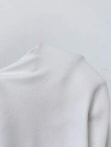 SHEIN PariChic 女士春夏时尚性感优雅纯色弹力针织撞色蕾丝连体衣，白色连体衣，蕾丝边连体衣，修身连体衣，短袖连体衣 - 白色 - 查看 7