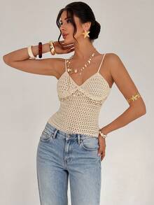 Firerie 女士度假沙滩休闲海星吊带背心，Y2K风格，乡村音乐节穿搭 - 杏色 - 查看 1