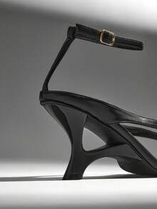 SHUZIA Women's Comfy Minimalist Ankle Strap Thong Wadge Sandals - Black - View 5