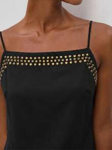 MAIJA Vacation Floral Wrap Tie Waist Sleeveless Cami Top - Black - View 2