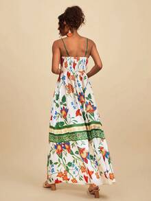 Travachic Women's Floral Print Sleeveless Dress, Suitable For Summer Vacation, Outfits, Elegant Boho Dresses Beach White Floral - Multicolor - View 2