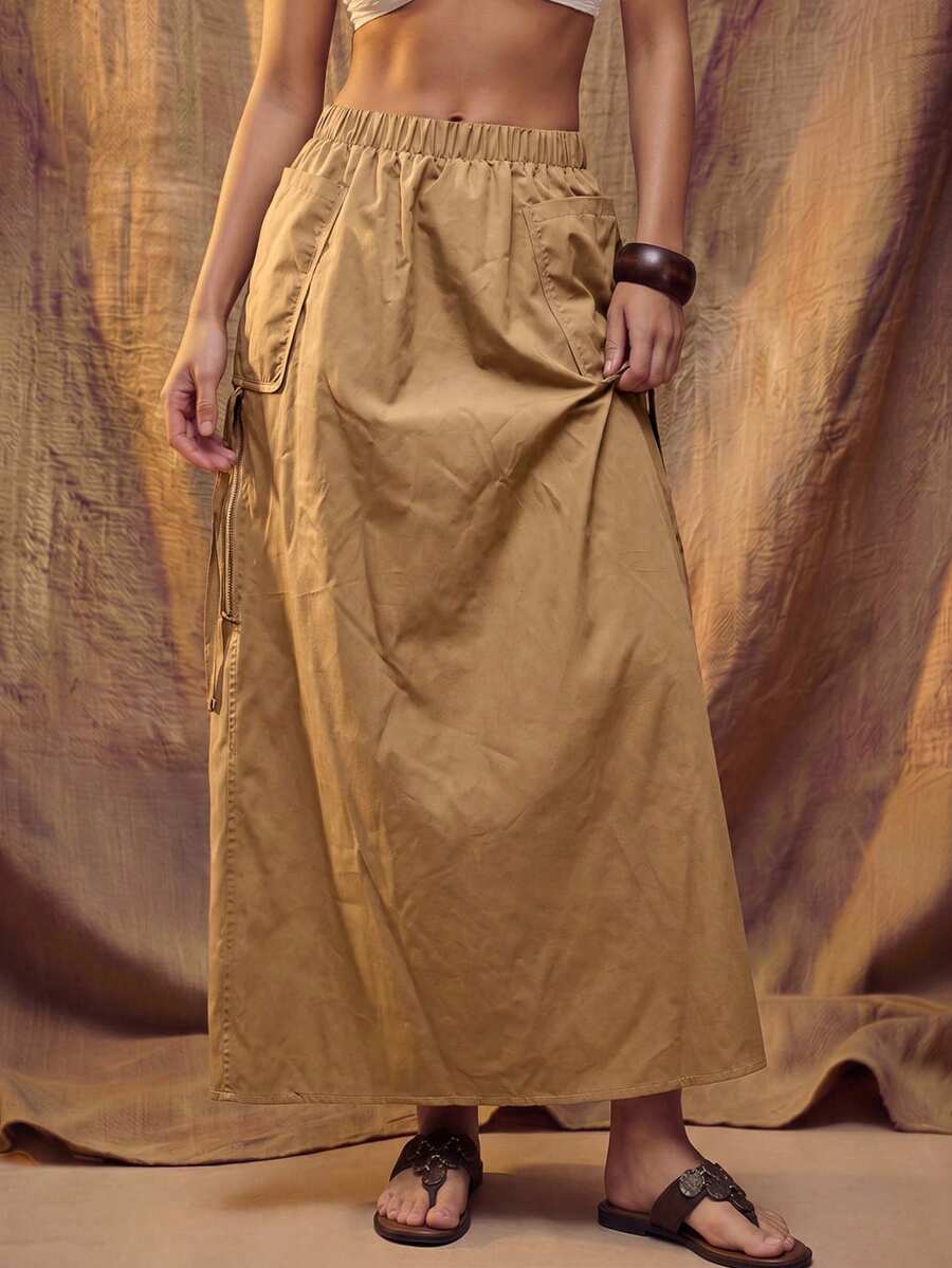 SHEIN Unity 2026 Autumn New Regular Women's Single Skirt Golf Pastal Girlisim - Khaki - View 1
