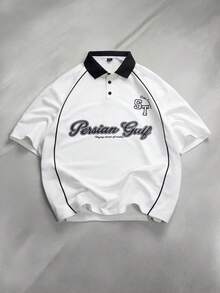 STYNVO Áo polo nam in họa tiết phong cách thường ngày dành cho sinh viên, phù hợp đi làm. - trắng - Xem 3
