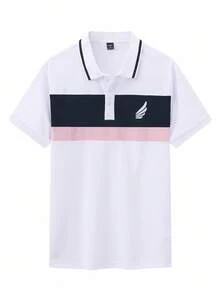 Calvornis 男士休閒拼色正式 Polo 衫，適合夏季與典禮場合 - 白色 - 查看 2