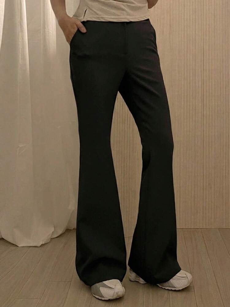 Women's Solid Color Flare Pants, Elegant And Formal, Summer
