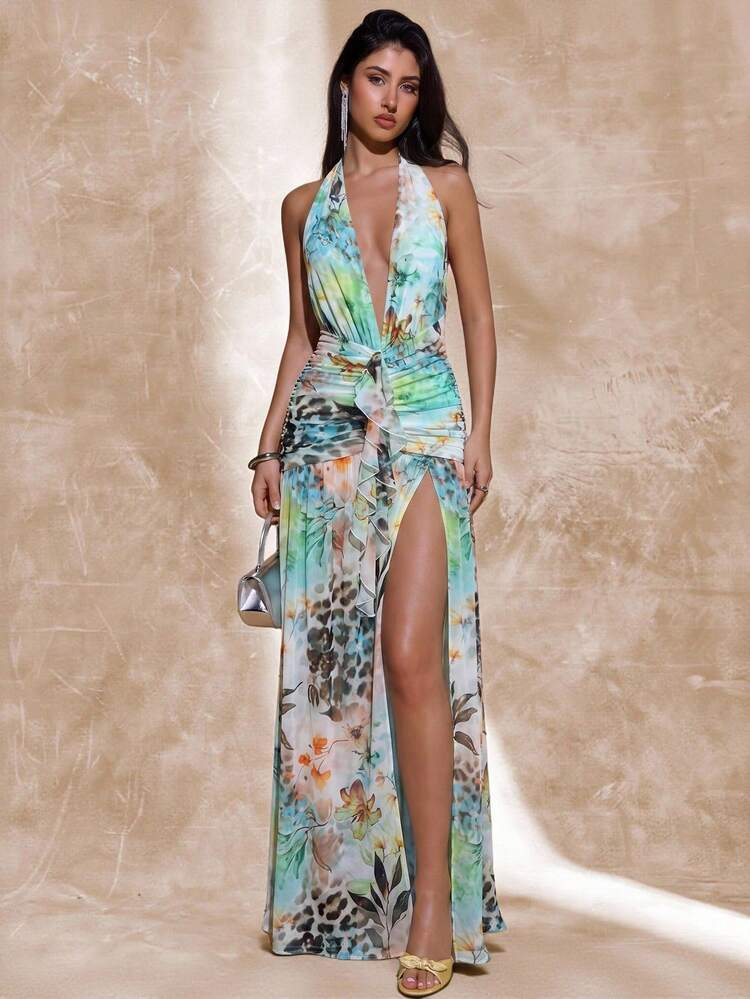 sexy resort dresses Santorini Mint Vacation Dress Whether you pair it with sandals for a relaxed look or dress it up for an evening affair Women's Sexy V Neck Halter