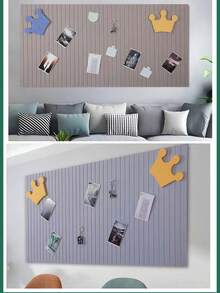 6 Buah Panel Akustik Peredam Suara Serat Poliester Ukuran Satu Ukuran, Stiker Dinding Bergaris Vertikal Perekat untuk Dekorasi Rumah, Kantor, Ruang Tamu, Kamar Tidur, dan Studio - warna-warni - View 2
