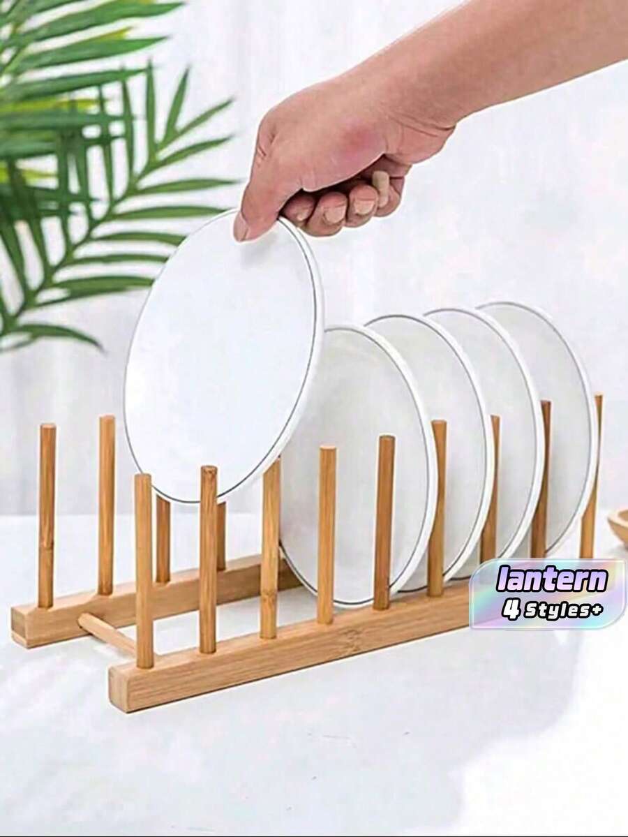 SHEIN 1 pièce Étagère de rangement en bois pour plats, rangement domestique de loisirs. Les matériaux en bois sont sujets à la casse ; à manipuler avec précaution ! - couleur du journal - Voir 1