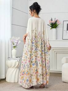 Đầm maxi tay cánh dơi in hoa, tôn dáng và thanh lịch, màu trắng. - Nhiều màu - Xem 2