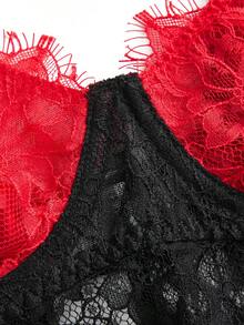 AltBold 2 piezas Conjunto de lencería sexy para mujer con adorno de encaje y aros - Multicolor - Ver 8