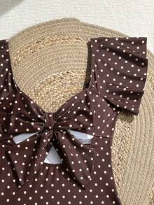 Swim Mod Áo tắm liền thân in chấm bi dành cho nữ, thích hợp cho bãi biển và kỳ nghỉ. - Nhiều màu - Xem 3