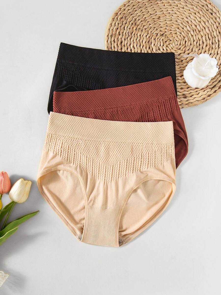 Bộ 3 chiếc quần lót nữ cạp cao, không đường may, thoải mái. - Nhiều màu - Xem 1