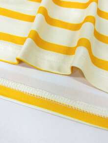 Women's Summer Casual Loose Striped T-Shirt / Dachshund Print - Multicolor - View 4