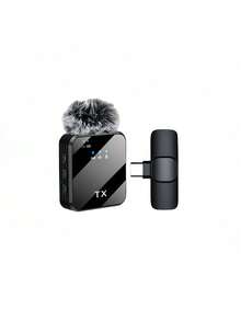 Wireless Mini Lavalier Lapel Microphone For Type-C Cordless Double Mics Plug And Pick-Up 2.4G Ultra-Low Delay Built-In Noise Reduction Chip 5H Working Time For Two-Person Creator - YJH-f15 - View 6