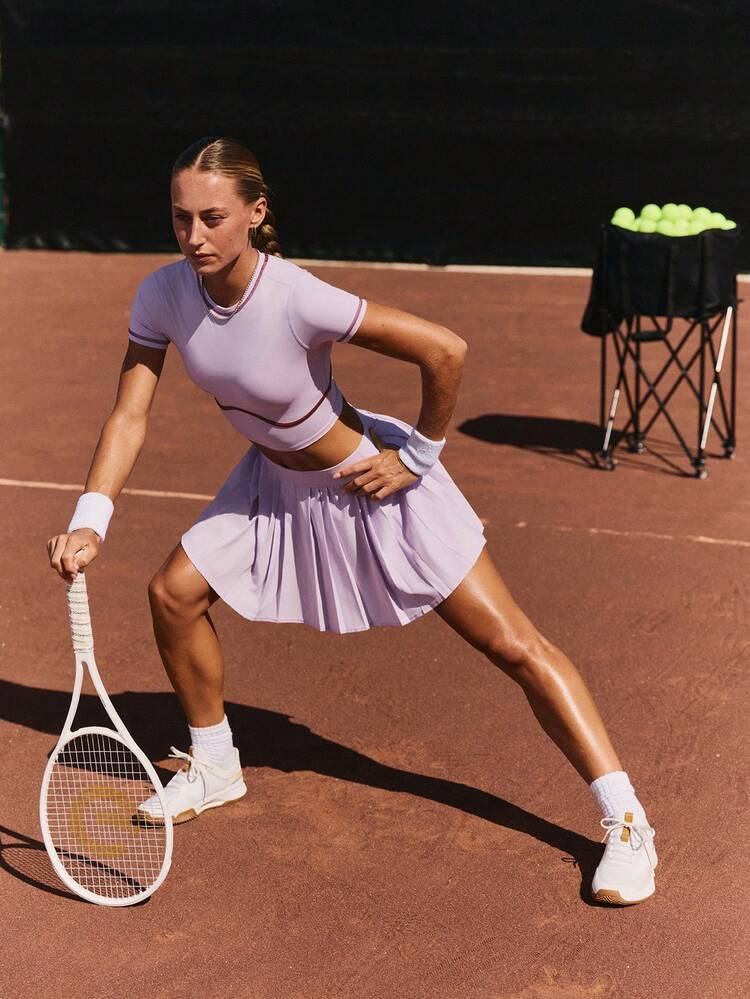 FeatherFit™-Air Sunny Rally Ultra-Lightweight Moisture-Wicking Sun-Protective Pleated Tennis Skirt With Built-In Shorts Side Pockets Tennis Golf Pickleball Daily Casual Wear