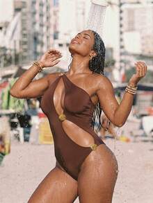 Swim SXY 2026 New Sexy One-Piece Swimsuit With Gold Accessories, Suitable For Beach Vacation, Plus Size - Multicolor - View 1