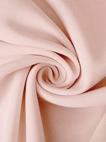 SHEIN Dusty Pink With Trim Slit Hem Skirt, Elegant Women's Autumn Teachers' Day Office Work - Baby Pink - View 5