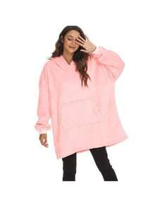 1 peça de moletom com capuz para usar em casa, ideal para assistir TV. Pijama confortável de lã macia e quentinho, perfeito para relaxar em casa ou ao ar livre. - Multicolorido - Ver 5