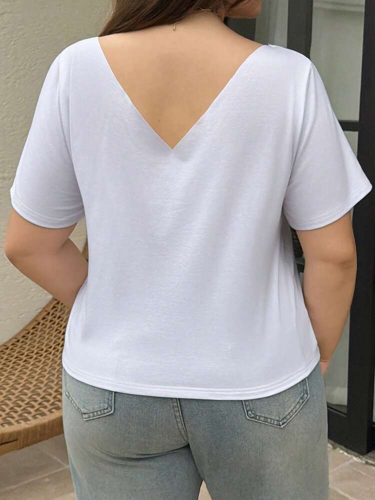 Dazy Plus Plus Size Women Loose Casual Leopard Print Beach T-Shirt, Suitable For Spring, Summer, Valentine's Day, Vacation