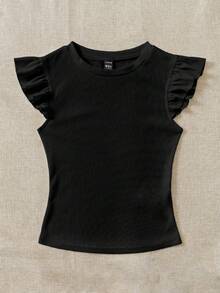 SHEIN WYWH 两件套黑色纯色和黑白条纹圆领修身T恤，适合春夏穿着，百搭基础款，适合夏季、度假、杜卡迪专卖店、日常通勤、约会、派对、秋冬、圣诞节、新年、感恩节、婚礼、海滩、毕业典礼、时尚、优雅、休闲、外出、约会、预订、通勤、闪亮、情人节、优雅、度假、休闲、Y2K、外出、毕业典礼 - 彩色 - 查看 9