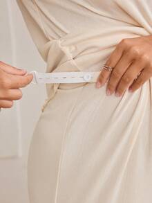 BloomMama Basic Casual Fashion Beige Jacquard Fabric Open Front Nursing Maternity Pajama Set - Beige - View 5