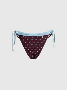 ROMWE Avant Bộ đồ bơi nữ 2026, áo bikini hai mảnh hở lưng phối màu chấm bi gợi cảm, thích hợp cho ngày Valentine, đi biển, nghỉ dưỡng, du lịch ngoài trời mùa hè. - Màu Khaki - Xem 7