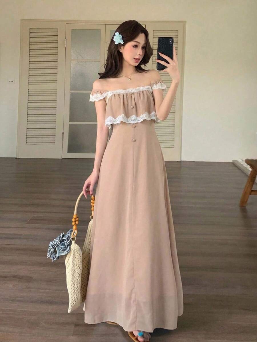 Joudiya Women Long Dresses - Pink - View 1