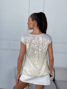 Lavishia 女士T恤 - 杏色 - 查看 2