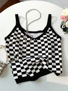 GlowEve Women Checkered Casual Versatile Daily Wear Camisole Top - Multicolor - View 4