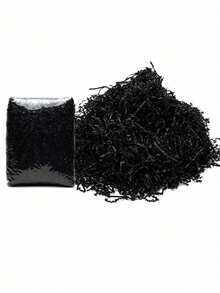 1pc, 20g, 30g, 50g, 100g, Gift Wrapping Filling Paper Silk, Suitable For Wedding Valentine's Day Halloween Father's Day Mother's Day Party Decoration, Pleated Silk Shredded Paper Silk Raffia Fragile Gift Protection - Pleated Black - View 9