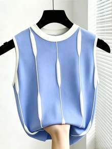 GlowEve Áo tank top kẻ sọc phối màu giản dị, thích hợp cho mùa hè. - Nhiều màu - Xem 3
