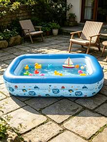 SHEIN 1 pièce Piscine gonflable de grande taille 150 cm/59 po, convient pour la cour et les jeux en famille, piscine de couleurs vives - Multicolore - Voir 3