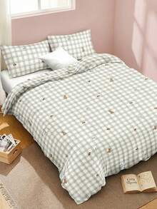 Joivida Bộ chăn ga gối 2/3 món 100% polyester (Vỏ chăn + 1/2 vỏ gối, không bao gồm chăn bông), Bộ sưu tập chăn ga gối polyester hiện đại dùng được cả bốn mùa - Nhiều màu - Xem 1