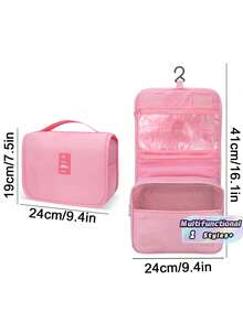 1PC Multi-Functional Hanging Makeup Bag, Storage Bag, Large Capacity, Convenient To Carry Christmas For Holiday Gift Giving,Boho Vibes - Pink - View 2