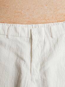 VENTUSAIL Men's Casual Beach Vacation Style Solid White Straight Leg Pants - White - View 4