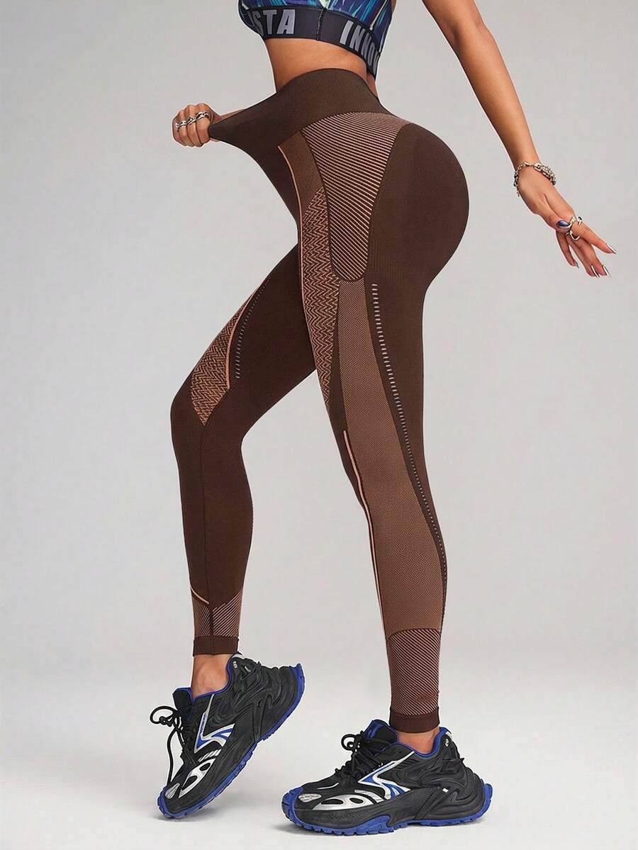 Innovista Innovista Women's Fashion Minimalist Contrast Color Stripe Sports Leggings