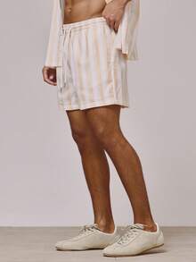 Musero Regular Fit Contrast Stripe Elasticated Drawstring Waistband Shorts Co Ord Bottoms Only Sets Spring Summer Holiday Essentials Beach - Multicolor - View 4