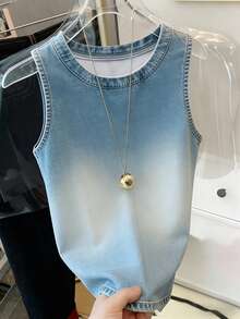 Resyla Women's Denim Effect Sleeveless Tank Top - Multicolor - View 3