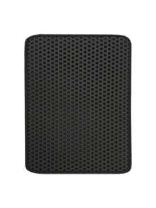 1pc Double Layer Cat Litter Mat, Anti-Slip Pet Cleaning Mat For Catching Litter, Waterproof Cat/Dog Litter Box Mat - Black - View 9