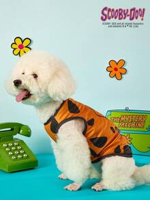 SCOOBY-DOO X PETSIN 2pcs Brown Puppy Flower & Car Print Pet Top, Ultra Soft Skin-Friendly Fabric, Breathable And Lightweight, Helps Reduce Shedding, Keeps Your Pet Cool And Comfy For Daily Wear Or Outdoor Play - Multicolor - View 11