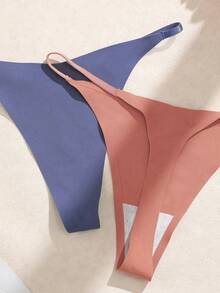 SHEIN 7pcs/Set Seamless Solid Color Versatile Women's Thong Panties - Multicolor - View 4