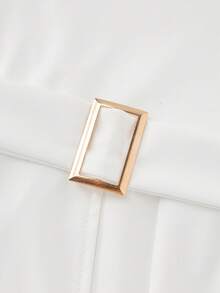 Bộ đồ nữ gồm áo tay ngắn cổ tròn phối màu tương phản và quần ống rộng, kiểu dáng thường ngày. - trắng - Xem 4