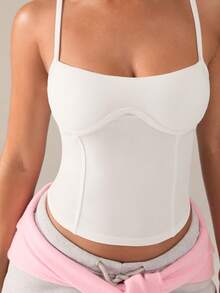 SHEIN BAE Women Sports Knit Tees & Tanks - White - View 4