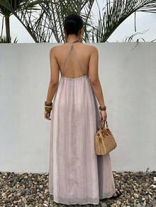 Dazy Plus Beaded Tie Dye Dress, Vacation Style, Plus Size, Spring/Summer Sundress - Apricot - View 5