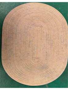 1/6pcs Simple Gradient Milk Coffee Color Oval Polyester Placemat - Khaki - View 7